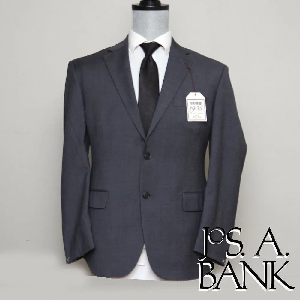 Jos A Bank 1905 Men's Jacket Blazer Sportcoat Dark Grey Size‎ 40S D060369